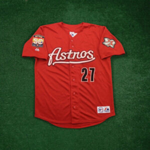 Jose Altuve 2012 Houston Astros 50th Patch Red Jersey – All Stitched