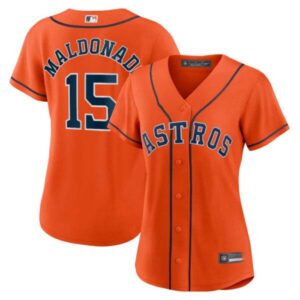 Women’s Martin Maldonado Houston Astros Orange Jersey – All Stitched