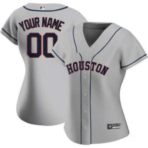 Women’s Houston Astros Gray Custom Jersey – All Stitched