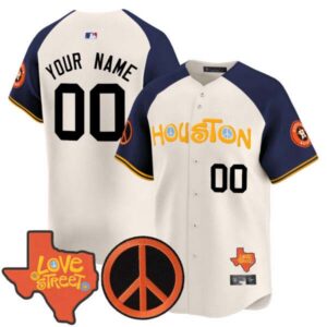 Astros Love Street & Peace Sign Patch Vapor Premier Limited Custom Jersey V2 – All Stitched