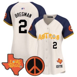 Women’s Astros Love Street & Peace Sign Patch Vapor Premier Limited Jersey – All Stitched
