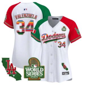 Women’s Dodgers Mexico 2024 World Series Vapor Premier Limited Jersey V2 – All Stitched