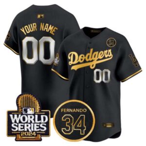 Dodgers Fernando Valenzuela Memorial & 2024 World Series Patch Vapor Premier Limited Custom Jersey – All S