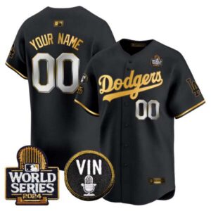 Dodgers 2024 World Series Gold Trim Vapor Premier Limited Custom Jersey V2 – All Stitched