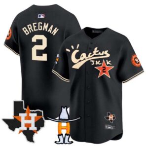 Men’s Houston Astros Cactus Jack Houston Rodeo Patch Vapor Premier Limited Jersey – All Stitched