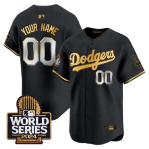 Dodgers 2024 World Series Gold Trim Vapor Premier Limited Custom Jersey – All Stitched