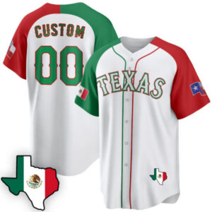 Texas Rangers Mexican Cool Base Custom Jersey V3 – All Stitched