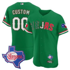 Texas Rangers Special Mexico Texas State Patch Custom Jersey – All Stitched