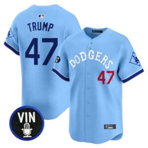 Men’s Dodgers Tribute Vin Scully Patch Vapor Premier Limited Jersey – All Stitched
