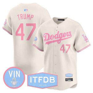 Unisex Dodgers Vin ITFDB Patch Bubblegum Pink Vapor Premier Limited Jersey – All Stitched