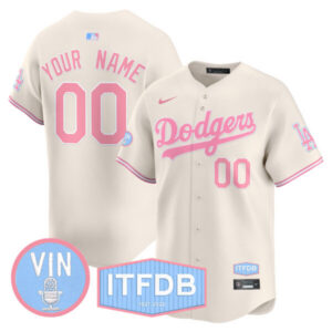 Dodgers Vin ITFDB Patch Bubblegum Pink Vapor Premier Limited Custom Jersey – All Stitched