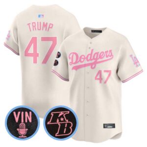 Unisex Dodgers Vin & Kobe Patch Bubblegum Pink Vapor Premier Limited Jersey – All Stitched