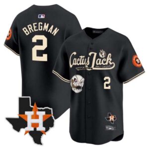 Men’s Houston Astros Cactus Jack Patch Vapor Premier Limited Jersey V8 – Stitched