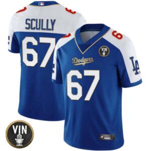 Vin Scully Los Angeles Dodgers Football Jersey – All Stitched