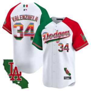 Men’s Dodgers Mexico California Patch Vapor Premier Limited Jersey V2 – All Stitched