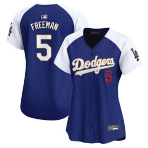 Women’s Dodgers Gold Trim Vapor Premier Limited Jersey – All Stitched