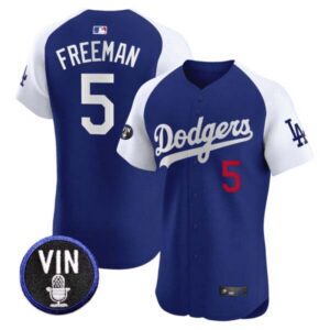 Men’s Dodgers Vin Scully Patch Vapor Premier Elite Jersey – All Stitched