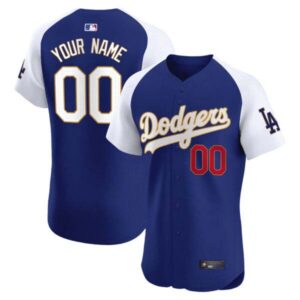 Los Angeles Dodgers Gold Trim Premier Elite Custom Jersey – All Stitched