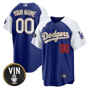 Dodgers Vin Scully Patch Cool Base Gold Trim Custom Jersey V2 – All Stitched