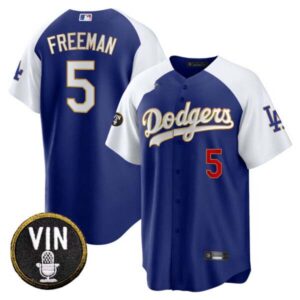 Men’s Dodgers Vin Scully Patch Cool Base Gold Trim Jersey V2 – All Stitched