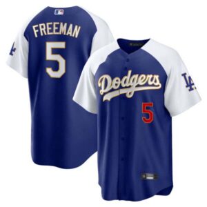 Men’s Los Angeles Dodgers Gold Trim Cool Base Jersey – All Stitched