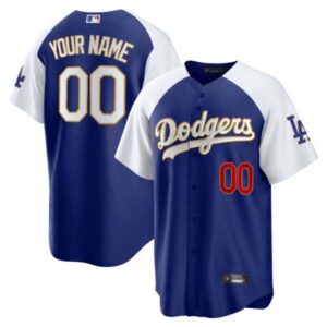 Los Angeles Dodgers Gold Trim Cool Base Custom Jersey – All Stitched