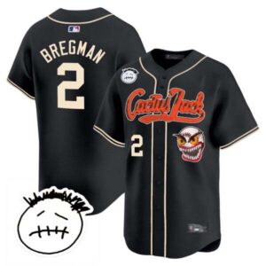 Men’s Houston Astros Cactus Jack Patch Vapor Premier Limited Jersey V3 – Stitched
