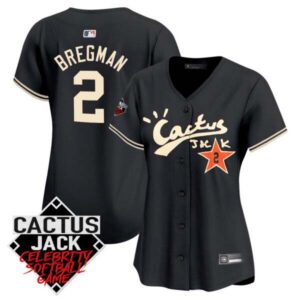 Women’s Astros Cactus Jack Celebrity Softball Game Patch Vapor Premier Limited Jersey V2 – All Stitched