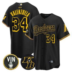 Men’s Dodgers Bryant & Vin Patch Cool Base Mamba Jersey – All Stitched