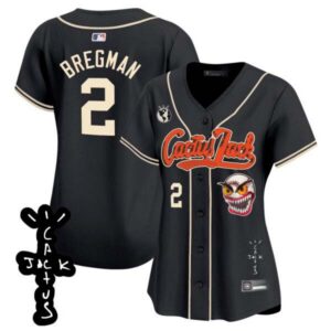 Women’s Houston Astros Cactus Jack Patch Vapor Premier Limited Jersey – Stitched