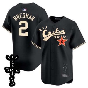 Men’s Houston Astros Cactus Jack Patch Vapor Premier Limited Jersey V2 – Stitched
