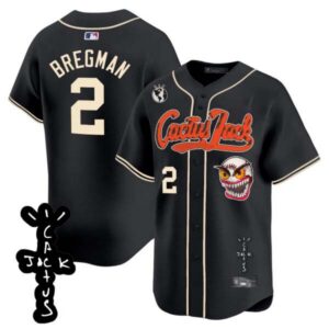 Men’s Houston Astros Cactus Jack Patch Vapor Premier Limited Jersey – Stitched