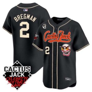Men’s Astros Cactus Jack Celebrity Softball Game Patch Vapor Premier Limited Jersey – Stitched