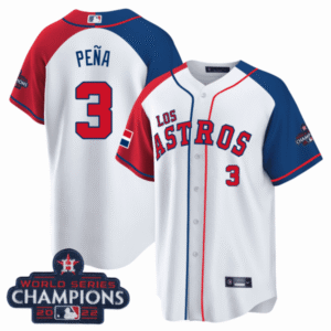 Men’s Houston “Los Astros” Hispanic Heritage Champions Patch Jersey – All Stitched
