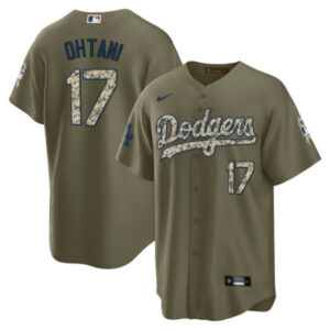 Shohei Ohtani Los Angeles Dodgers Salute To Service Olive Jersey – All Stitched