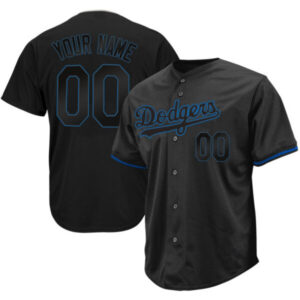 Los Angeles Dodgers Black Royal Custom Jersey – All Stitched
