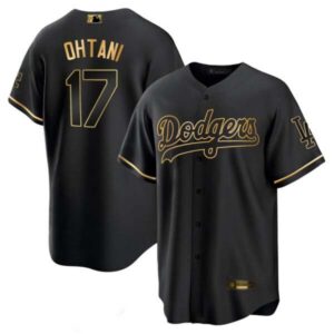 Shohei Ohtani Los Angeles Dodgers Black Gold Jersey – All Stitched