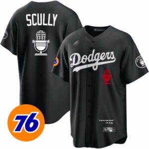 Men’s Los Angeles Dodgers Vin Scully 76 Patch Jersey – All Stitched