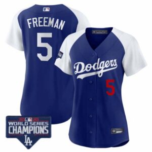 Women’s Dodgers World Series Champions Patch Jersey – All Stitched