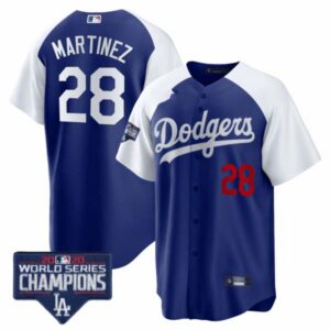 Men’s Dodgers World Series Champions Patch Cool Base Jersey – All Stitched