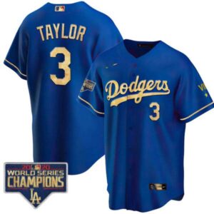 Men’s Dodgers 2020 World Series Champions Rush Gold Jersey – All Stitched