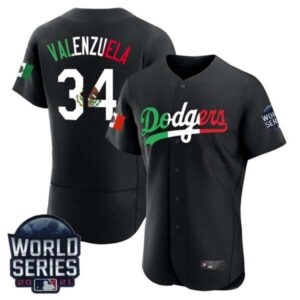 Men’s Dodgers Mexico World Series Patch Flex Base Jersey – All Stitched