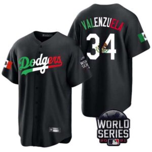 Men’s Dodgers Mexico World Series Patch Jersey – All Stitched