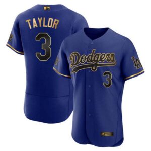 Men’s Los Angeles Dodgers Flex Base Gold Jersey – All Stitched