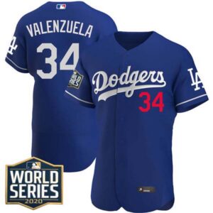 Fernando Valenzuela Dodgers World Series 2020 Patch Flex Base Jersey – All Stitched