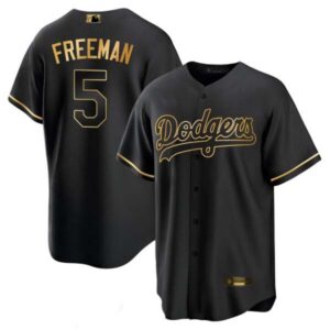 Men’s Los Angeles Dodgers Black Limited & Gold Jersey – All Stitched