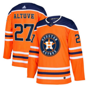 José Altuve Astros Orange Hockey Jersey – All Stitched