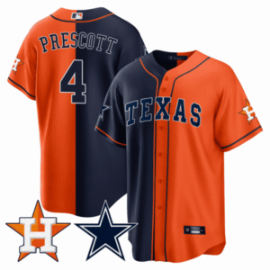 Men’s Split Astros – Cowboys Cool Base Jersey – All Stitched