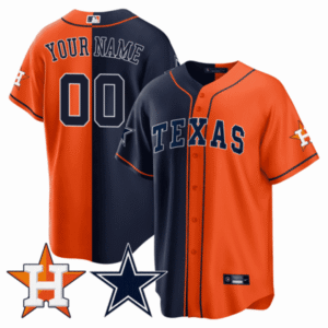 Split Astros – Cowboys Cool Base Custom Jersey – All Stitched