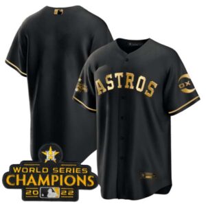 Houston Astros Black Gold Rush Blank No Name Jersey – All Stitched